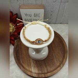 Golden Eye Protection Bracelet – Handmade Macrame – Adjustable